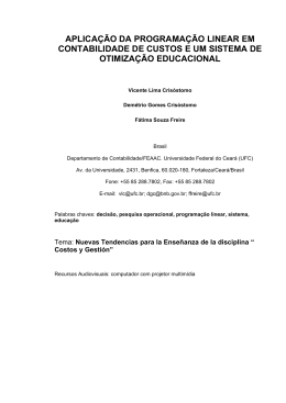 aplica&ccedil;&atilde;o da programa&ccedil;&atilde;o linear em contabilidade de custos e um