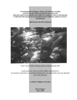 O MUNDO DA VIDA NO ESTU&Aacute;RIO AMAZ&Ocirc;NICO: ECOLOGIA