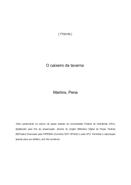 O caixeiro da taverna - Martins Pena