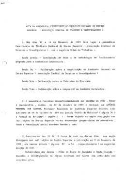 ACTA DA ASSEMBLEIA CONSTITUINTE DO SINDICKTO