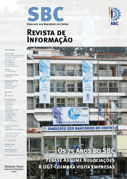 Revista de Informa&ccedil;&atilde;o - Sindicato dos Banc&aacute;rios do Centro