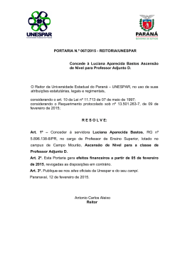PORTARIA N.º 067/2015 - REITORIA/UNESPAR Concede à