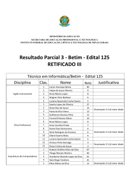 EDITAL 125 - RESULTADO PARCIAL 03 - BETIM