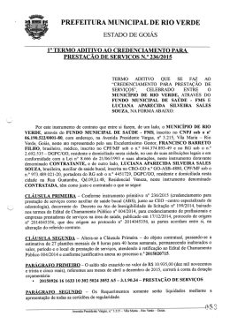 PREFEITURA MUNICIPAL DE RIO VERDE ESTADO DE GOIÁS