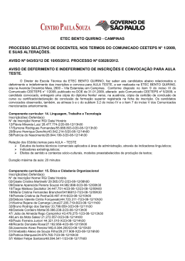 etec bento quirino - campinas processo seletivo de docentes, nos