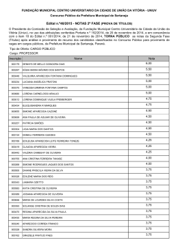Edital n.&ordm; 40/2015-CPSA Divulga&ccedil;&atilde;o das Notas da Prova de T&iacute;tulos