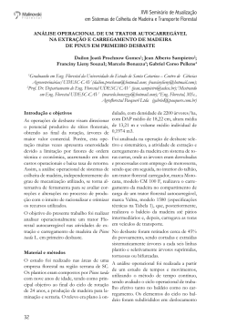 An&aacute;lise Operacional de um Trator Autocarreg&aacute;vel na