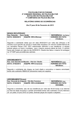 POL&Iacute;CIA MILITAR DO PARAN&Aacute; 4&ordm; COMANDO REGIONAL DE