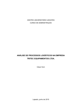an&aacute;lise de processos log&iacute;sticos na empresa tritec