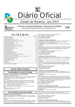 Di&aacute;rio Oficial - Imprensa Oficial do Estado de Roraima