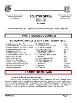 BG 058 - De 29 MAR 2005 - Proxy da Polícia Militar do Pará!