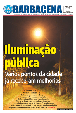 Jornal N&deg; 479 - 20/03/12 - Ano XX - Prefeitura Municipal de Barbacena