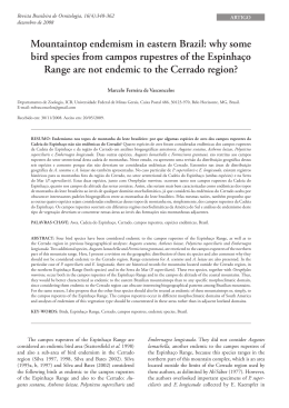 why some bird species from campos rupestres of the Espinha&ccedil;o