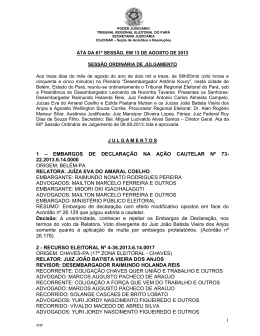 1 1 &ndash; embargos de declara&ccedil;&atilde;o na a&ccedil;&atilde;o cautelar n&ordm; 73