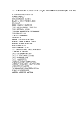 LISTA DE APROVADOS NO PROCESSO DE SELE&Ccedil;&Atilde;O