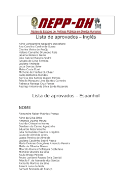 Lista de aprovados – Inglês Lista de aprovados – Espanhol