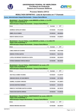 Resultado Definitivo - Lista de Aprovados em 1&ordf; Chamada