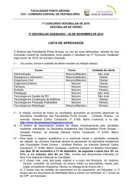 LISTA DE APROVADOS - Vestibular