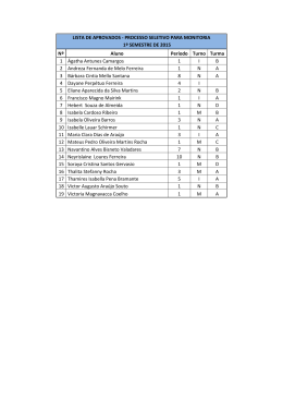 LISTA DE APROVADOS - MONITORIA ACAD&Ecirc;MICA
