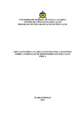 Educa&ccedil;&atilde;o f&iacute;sica na educa&ccedil;&atilde;o infantil: um estudo sobre a forma&ccedil;&atilde;o