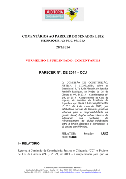 coment&aacute;rios ao parecer do senador luiz henrique ao plc 99/2013 20