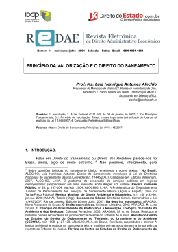 PRINC&Iacute;PIO DA VALORIZA&Ccedil;&Atilde;O E O DIREITO DO SANEAMENTO