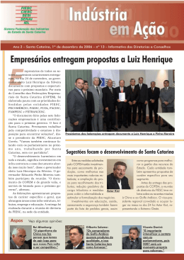 Empresários entregam propostas a Luiz Henrique