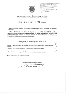 DR. MANUEL MARIA MOREIRA, Presidente da C&acirc;mara Municipal