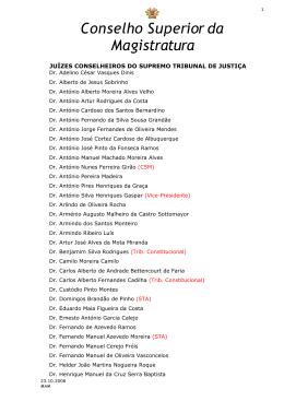 Ju&iacute;zes Conselheiros - ao Conselho Superior da Magistratura