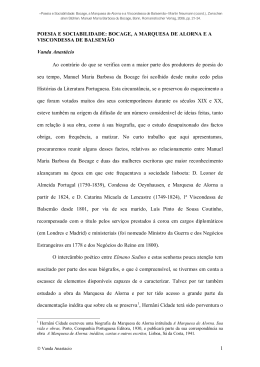 1 POESIA E SOCIABILIDADE: BOCAGE, A