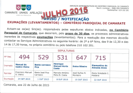 Exuma&ccedil;&otilde;es - Junta de Freguesia da Camarate, Unhos e Apela&ccedil;&atilde;o