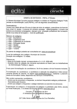 A Cámara Municipal Coruche promove estágios no âmbito do