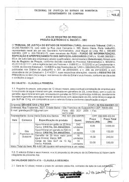 tribunal de justi&ccedil;a do estado de rond&ocirc;nia departamento de compras