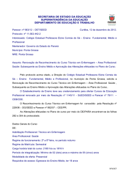Parecer nº 663/2012 - Secretaria de Estado da Educação do Paraná