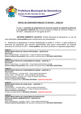 decis&atilde;o dos recursos