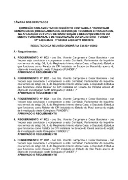 Resultado da Reuni&atilde;o - C&acirc;mara dos Deputados