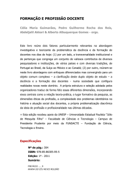 FORMA&Ccedil;&Atilde;O E PROFISS&Atilde;O DOCENTE - Associa&ccedil;&atilde;o Brasileira de