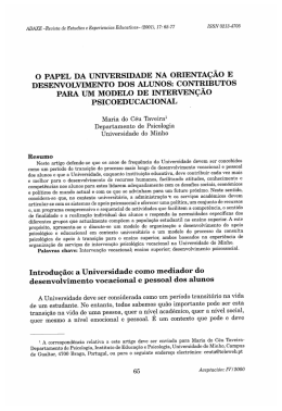 o papel da universidade na orienta&ccedil;&atilde;o e desenvolvimento dos alunos