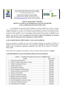 Edital n&ordm; 002/2015 - Aditivo ao Edital de Homologa&ccedil;&atilde;o das