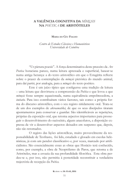 A valência cognitiva da mímesis na Poética de Aristóteles • Maria do