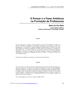 O Pensar e o Fazer Artísticos na Formação de Professores