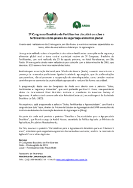 5º Congresso Brasileiro de Fertilizantes discutirá os solos e