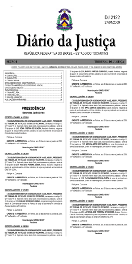 DJ 2122 - Tribunal de Justi&ccedil;a do Estado do Tocantins