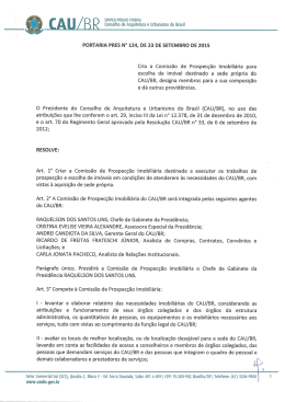 Cria a Comiss&atilde;o de Prospec&ccedil;&atilde;o Imobili&aacute;ria para escolha