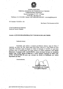 Ofício nº 10683993 - Tribunal Regional do Trabalho da 2ª Região SP