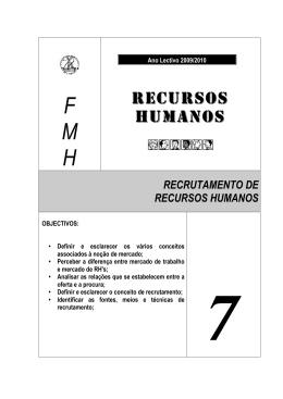 Recrutamento de recursos humanos S&iacute;ntese Te&oacute;rica