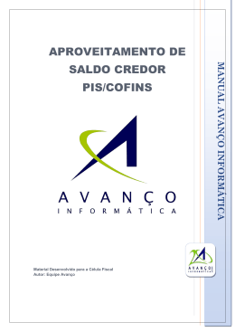 Aproveitamento de Cr&eacute;dito de Saldo Credor Pis/ Cofins