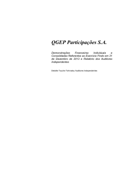 QGEP Participa&ccedil;&otilde;es S.A. - Queiroz Galv&atilde;o Explora&ccedil;&atilde;o e Produ&ccedil;&atilde;o