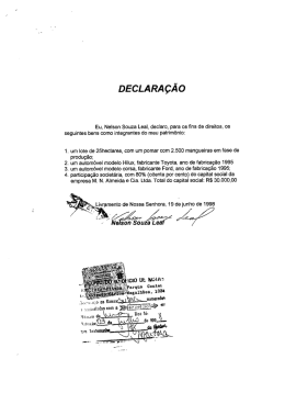 DECLARA &ccedil;&Atilde;o