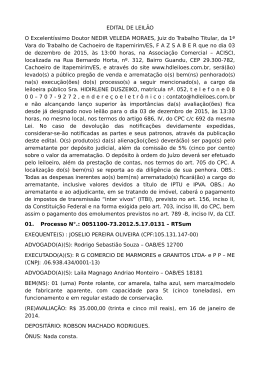 edital na &iacute;ntegra - Leil&otilde;es no Esp&iacute;rito Santo